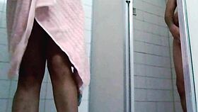 real amateur couple gets soaking wet in bathroom shower for steamy homemade sex