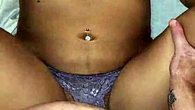 Vered's purple lingerie bedroom play teases her juicy pussy?