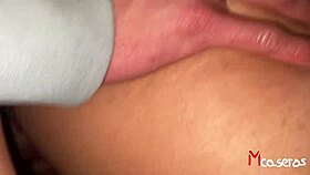 yo check out this homemade mexican threesome two buddies double penetrating her tight holes