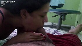 Friend Delivers Intense Blowjob While Husband Works