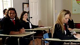 classy babe rides cock cowgirl with passionate spooning vibes 😍