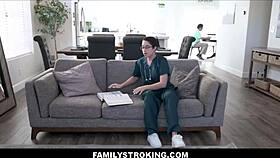 Cute brunette teen takes Alex Coal's monster cock