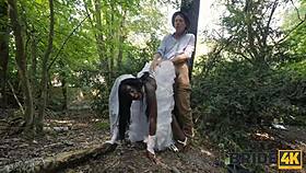 bride shakes with cold feet but pussy drips wet lust