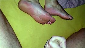 her mature lover indulges in playful foot fun