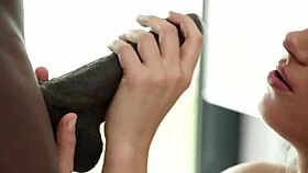 Classy Babe Swallows Jizz From Monster Cock Doggy