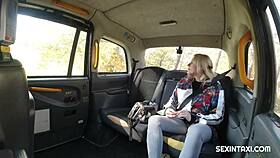 sexy blonde widow rides hard in the taxi 🚀