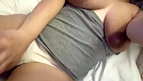 cute indian beauty flaunts massive boobs while rubbing her wet hairy pussy sensually