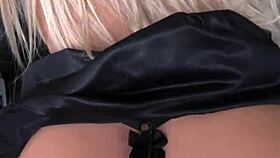 latina shows off cute blonde fuck doll for anal toy play