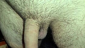 sticky slidy precum drips from throbbing cock in close-up european cumshot