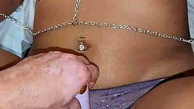 Vered's purple lingerie bedroom play teases her juicy pussy?