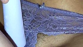 Vered's purple lingerie bedroom play teases her juicy pussy?