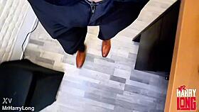 skinny slut gulps down that massive black cock cum load