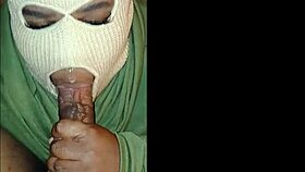 Damn masked girl delivers the sloppiest deepthroat blowjob ever!