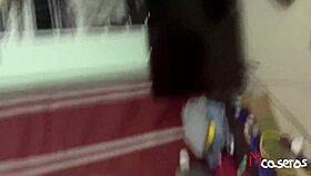 yo check out this homemade mexican threesome two buddies double penetrating her tight holes