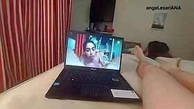 reacting to anal vid catches guy jerking leads to cum extraction