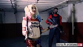 Wanna see petite Aria Alexander in tight Suicide Squad XXX parody cumfest?