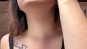 her braless huge tits in tight tanktop make me so horny all day
