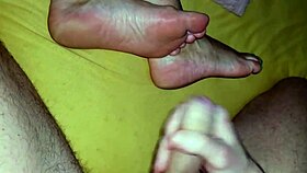 her mature lover indulges in playful foot fun