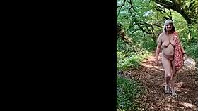 Oh wow naughty housewife strips naked wanks orgasm in woods