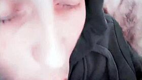 Beautiful Tattooed Stunner Masters Self-Sucking Autofellatio