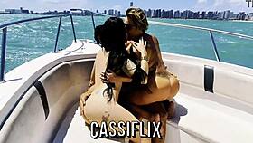 latina rides big cock on boat until hot creampie finish