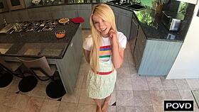 Petite Blonde Kenzie Reeves Stuffed with Thanksgiving Creampie