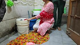 bhabhi gets pounded hard while washing clothes in risky bathroom outdoor spot