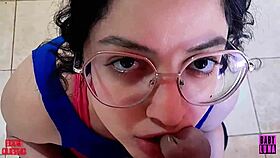 Creepy gym latina with huge tits obsessed smelling my cock