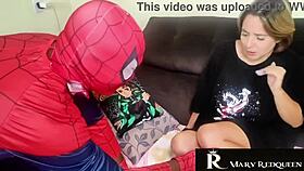 spiderman venom cosplay monster cock deepthroat cumshot