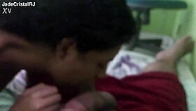 Friend Delivers Intense Blowjob While Husband Works