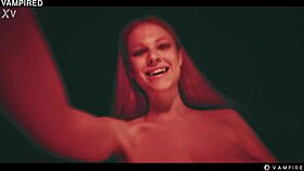 blonde vampire seduces redhead babe into lezdom slave play with facesitting