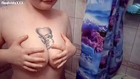 Amateur couple fucks hard in bathroom after steamy shower