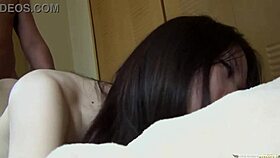 Small titted babe takes cock in pussy mouth