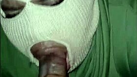 Damn masked girl delivers the sloppiest deepthroat blowjob ever!