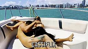 latina rides big cock on boat until hot creampie finish