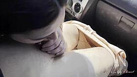 quick roadside cock suck and jerkoff action