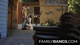 Hey, watch this brunette crush her fit stud wildly bareback riding!