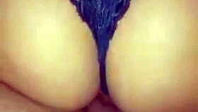 Ebony anal pounding with big tits bouncing to orgasm facial finish.