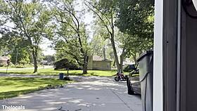 Curvy amateur wife gives public outdoor blowjob and gets face fucked caught