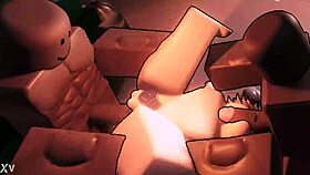 Bratty white femboy bent over alley gangbanged by two monster BBCS