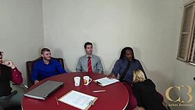 office turns crazy with slutty babe taking big cocks everywhere