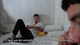 Perfect titted Latina rides Esteban Gamboa's two monster cocks cowgirl