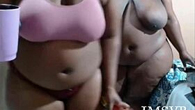 Gigantic ebony bbw ass claps hard on big black dildo