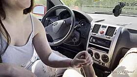 quick roadside cock suck and jerkoff action