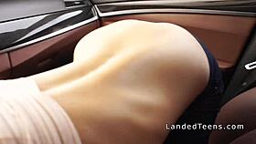 Big Titted Teen Risks Anal Fuck in Moving Car Thrill