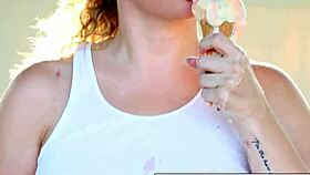 kiki daire melts into sexy messy ice cream tit pussy play