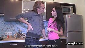 desperate dude lets buddy fuck nympho girlfriend for cash