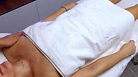 Cheating Wife's Oiled Massage Turns into Creampie Pussy Pounding