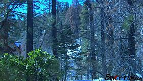 she strips then takes big tits doggystyle pounding in mountains