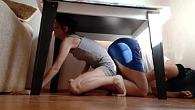 hiding under the desk rubbing wet pussies in miniskirts together?